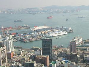 Busan International Port Termninal from Tower